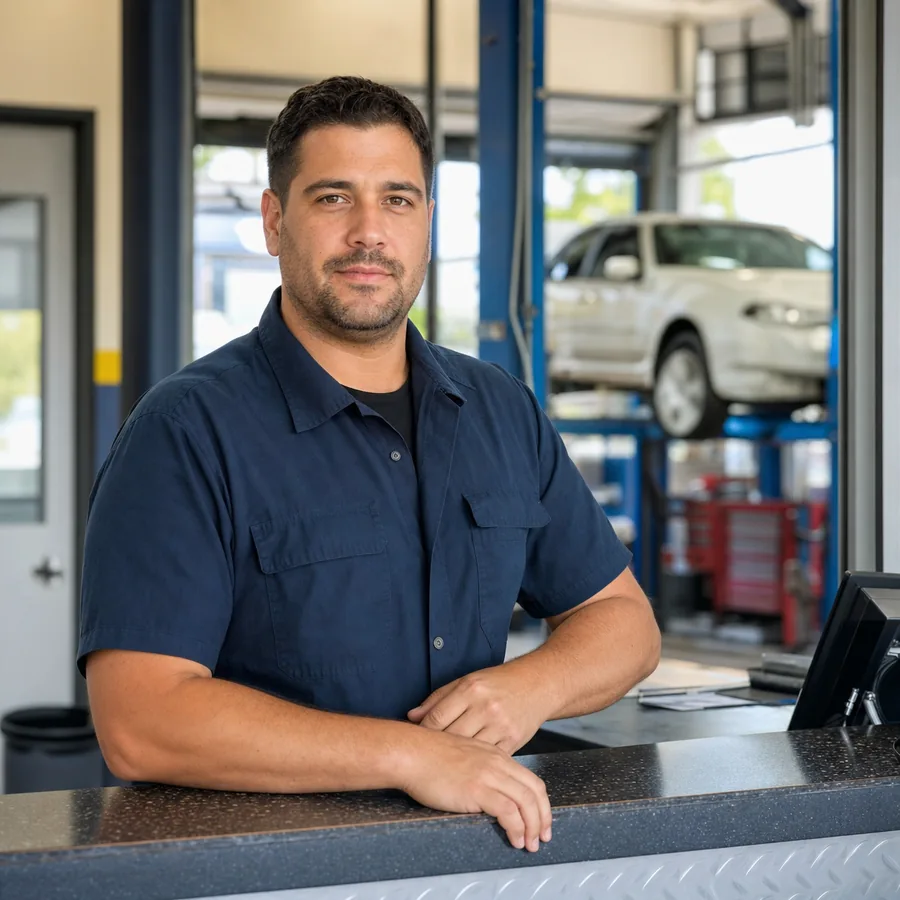 Auto repair shop owner portrait